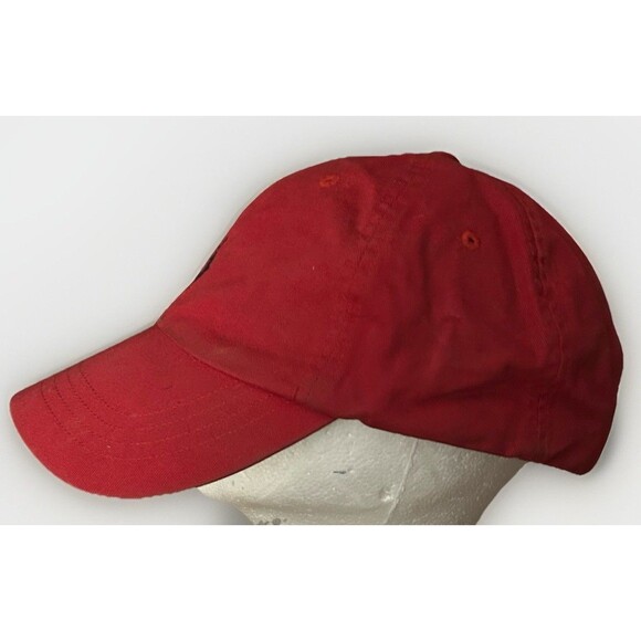 Polo Ralph Lauren Red Adjustable Strap Back Baseball Cap Blue Pony Logo - Picture 2 of 8